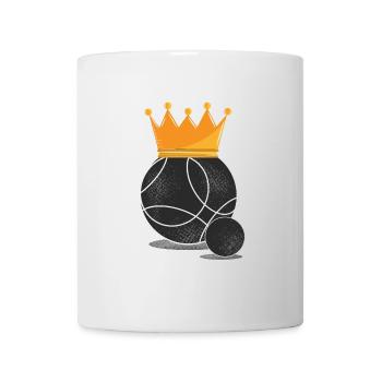 Boule reine pétanque couronne boules boulen boccia - Mug blanc - blanc - Devant