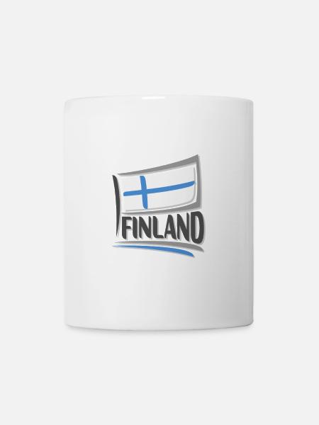 Finnland Souvenir Wahrzeichen, Finnland Flagge Reisen - Tasse - Weiß