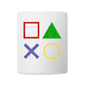 Gamepad Tasten Used Look - Tasse - Weiß - Vorne