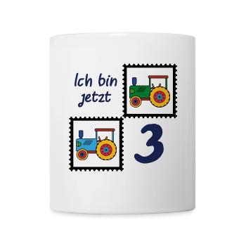 Ich bin jetzt 3 | Dritter Geburtstag - Tasse - Weiß - Vorne