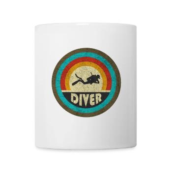Taucher Vintage Design / Geschenkidee - Tasse - Weiß - Vorne