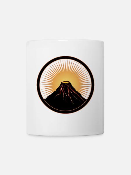 Vulkan Patch mit flüßiger Lava - Tasse - Weiß