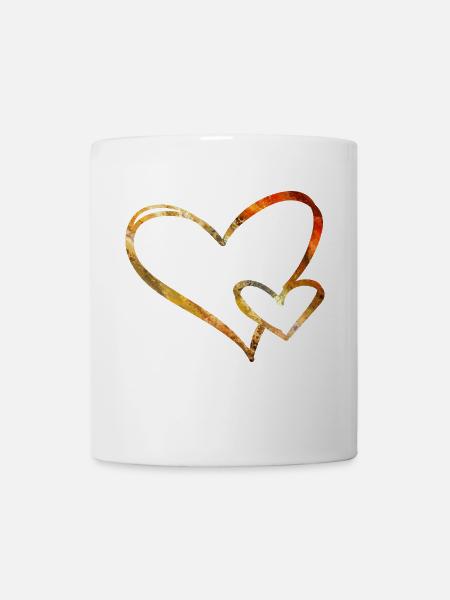 Coeur or rouge graphique amour amour - Mug blanc - blanc