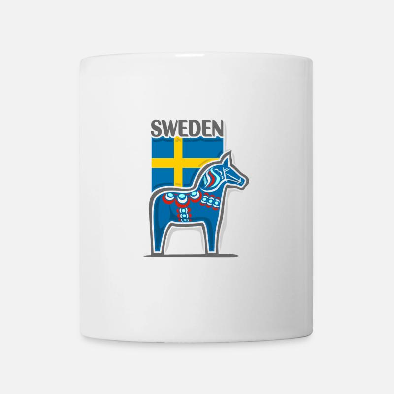 Suède Voyage Souvenir Landmark, drapeau suédois - Mug blanc - blanc