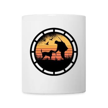 Chasseur avec son chien de chasse. Club de tir - Mug blanc - blanc - Devant