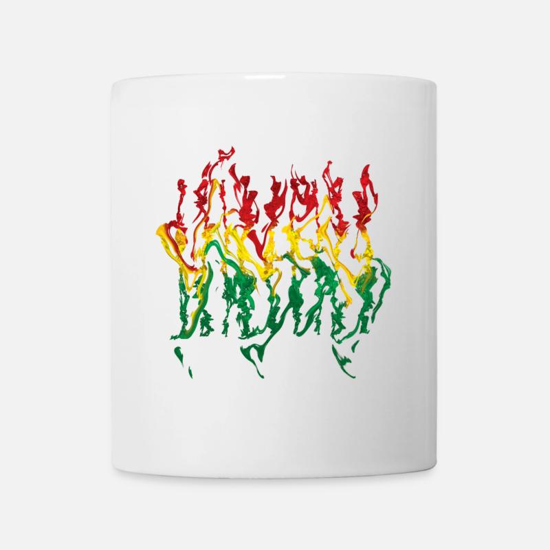 Lebendige Reggae Flammen-Illustration Reggae - Tasse - Weiß