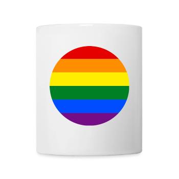 runde Aufkleber Homosexuell Stolz Flagge Regenbogenfahne - Tasse - Weiß - Vorne