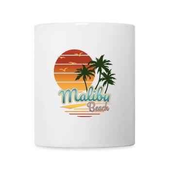 Rétro Malibu Beach, idée cadeau, États-Unis, L.A. - Mug blanc - blanc - Devant