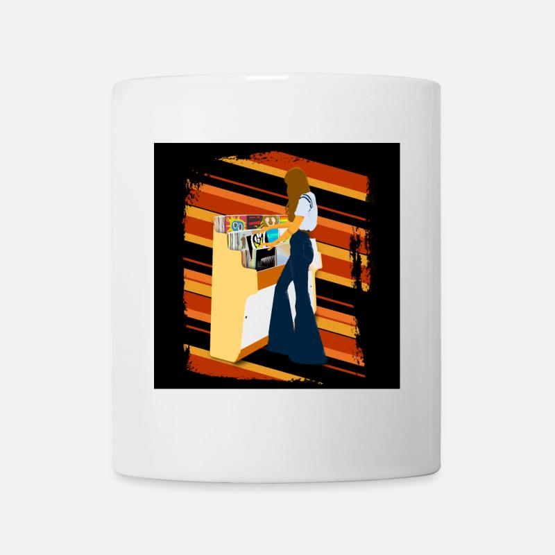 Retro-Jukebox und Frauenstil - Tasse - Weiß