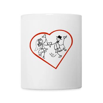 Playful lovers in the heart - Mug - white - Front