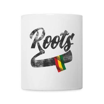 Roots Reggae Design avec drapeau coloré - Mug blanc - blanc - Devant