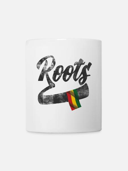 Roots Reggae Design avec drapeau coloré - Mug blanc - blanc