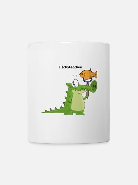 Krokodil Fischstäbchen mit Wort - Tasse - Weiß
