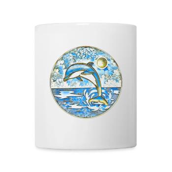 Dauphin mer Liberté - Mug blanc - blanc - Devant