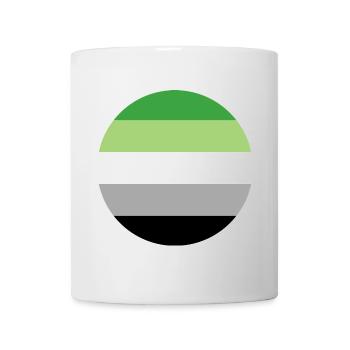runde Aufkleber aromantic Stolz Flagge lgbt Geschenkidee - Tasse - Weiß - Vorne