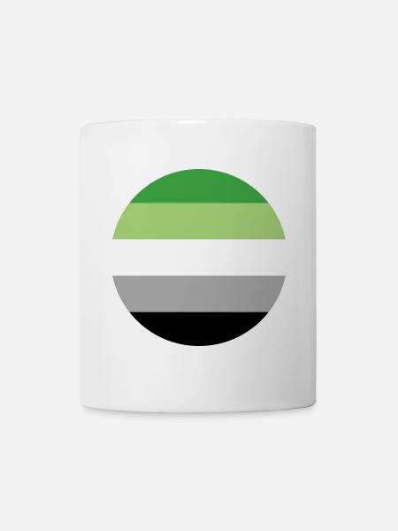 autocollant rond drapeau de fierté aromantique idée cadeau lgbt - Mug blanc - blanc
