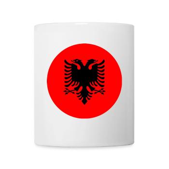 runde Aufkleberflagge von Albanien Shqiperia Geschenkidee - Tasse - Weiß - Vorne