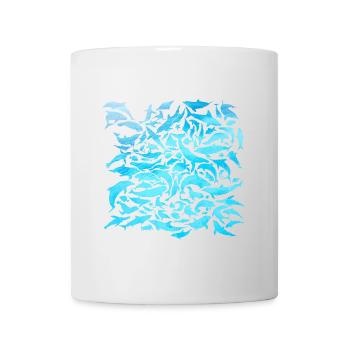 Meeresbwohner Design mit Fischen / Geschenkidee - Tasse - Weiß - Vorne