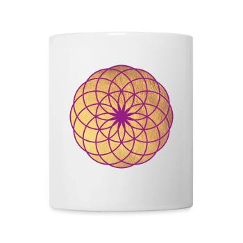 Mandala Namaste de motivation de yoga de boule d'énergie d'or - Mug blanc - blanc - Devant