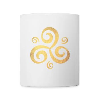 Yoga Gold Triskele Buddhism Meditation Ornament - Mug - white - Front