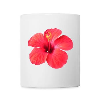 Vibrant hibiscus flower in tropical style - Mug - white - Front