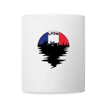 Lyon France Skyline Silhouette Drapeau Français Voyage - Mug blanc - blanc - Devant