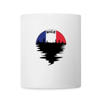 Nice France Skyline French Flag Travel Souvenir - Mug - white - Front