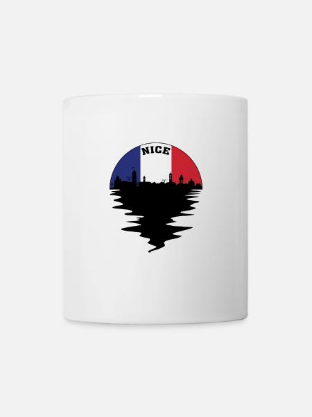 Nice France Skyline French Flag Travel Souvenir - Kop/krus - hvid