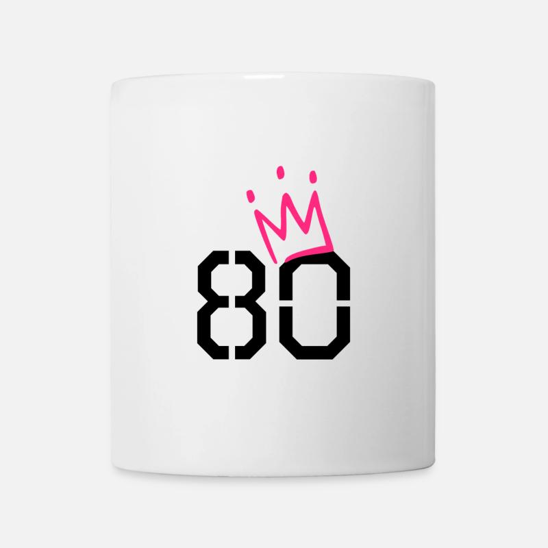 80. Geburtstag - 80 Krone - 80 Jahre alt - Tasse - Weiß