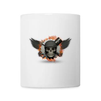 Motorcycle skull skull fire - Mug - white - Front