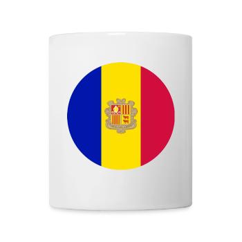Runde Aufkleber Flagge von Andorra runder Aufkleber - Tasse - Weiß - Vorne