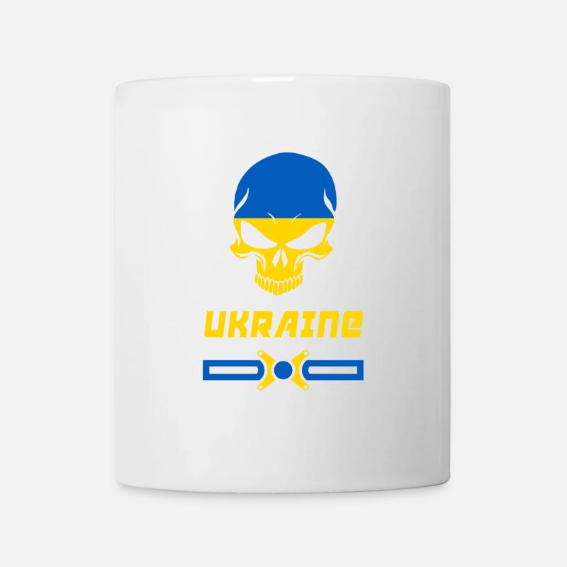 Conception de crâne d'Ukraine / idée cadeau - Mug blanc - blanc