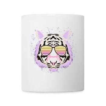 Tigre Psychedelic Lunettes Style - Mug blanc - blanc - Devant
