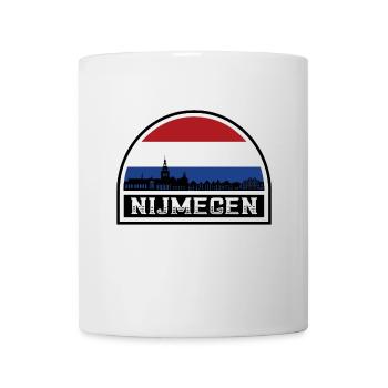 Nimègue Pays-Bas Skyline Silhouette Drapeau Néerlandais - Mug blanc - blanc - Devant