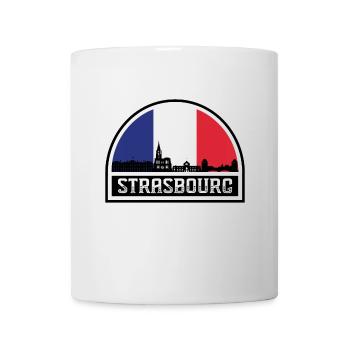Strasburg France Skyline Silhouette French Flag - Mug - white - Front