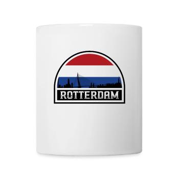 Rotterdam Pays-Bas Skyline Souvenir Drapeau Néerlandais - Mug blanc - blanc - Devant