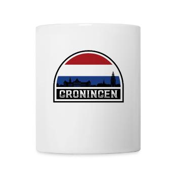 Groningen Pays-Bas Skyline Souvenir Fla Néerlandais - Mug blanc - blanc - Devant