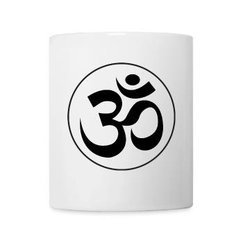 autocollant rond om aum sacré son hindouisme Inde - Mug blanc - blanc - Devant