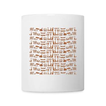 Ancient Egypt, hieroglyphic pattern, gift idea - Mug - white - Front