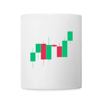 Aktien Crypto ETF Börse Kerzen chart candle sticks - Tasse - Weiß - Vorne