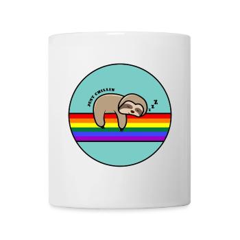 Nur Chillin Faultier / Faultier, das auf einem Regenbogen döst - Tasse - Weiß - Vorne