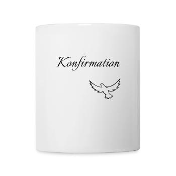 Konfirmation in den Himmel fliegende Taube glauben - Tasse - Weiß - Vorne