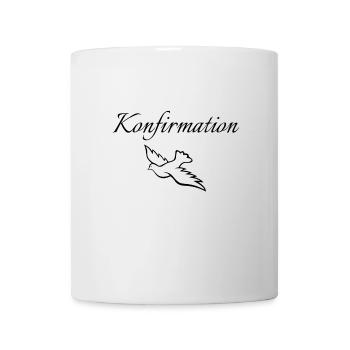 Konfirmation fliegende Taube mittig Glauben zeigen - Tasse - Weiß - Vorne
