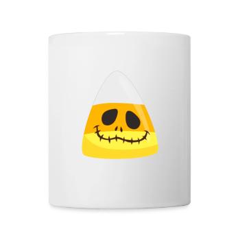 Halloween Candy Corn Pumpkin Emoticon Face - Mug - white - Front