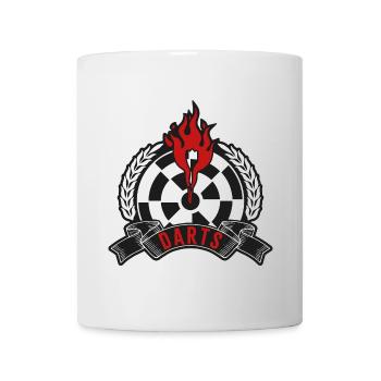 Flammendes Dartboard Emblem - Tasse - Weiß - Vorne