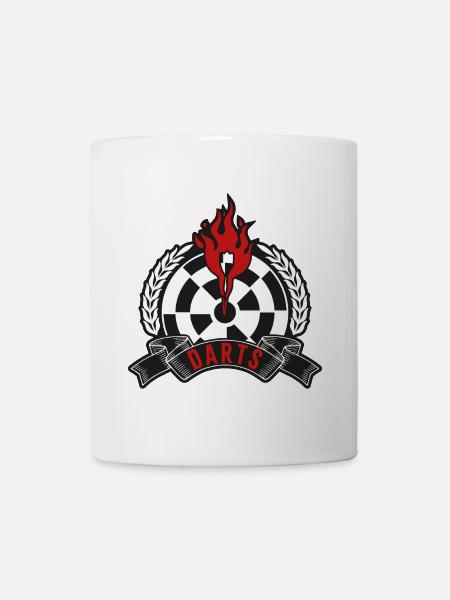 Flaming Dartboard Emblem - Mug - white