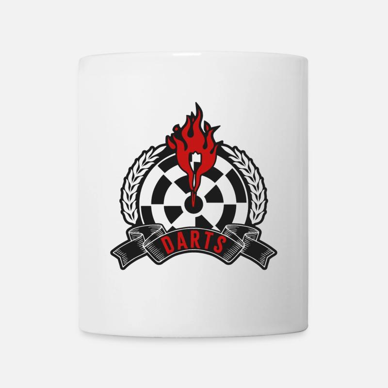 Emblème de la cible de fléchettes enflammée - Mug blanc - blanc