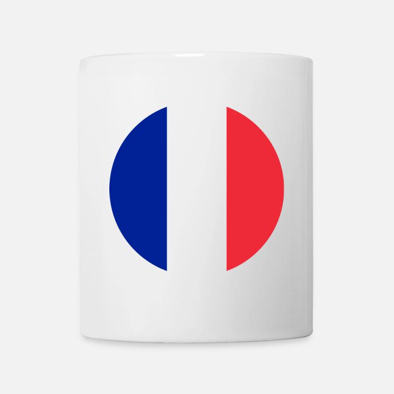 runde Aufkleber Flagge von Frankreich Aufkleber Frankreich - Tasse - Weiß