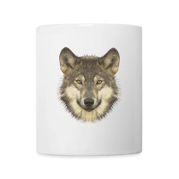 Naturfan shirts, Wolfkopf, beliebte Tierdesigns - Tasse - Weiß - Vorne