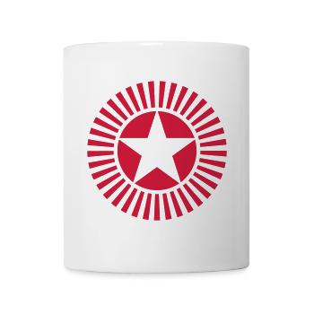 Kunstvoller roter Stern mit Strahlenkranz - Tasse - Weiß - Vorne